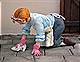 CF106 - Woman scrubbing the floor